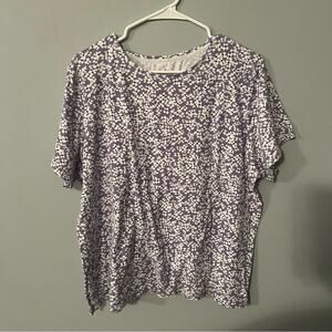 LOT of 2 Croft & Barrow Printed Short Sleeve Tee Shirts Women's Plus Size 2X